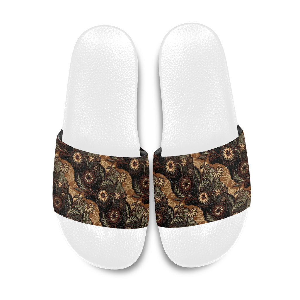Batik Pedalaman Semen Lereng Style Slide Sandals Indonesian Traditional Pattern