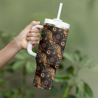 Batik Pedalaman Semen Lereng Style Tumbler With Handle Indonesian Traditional Pattern