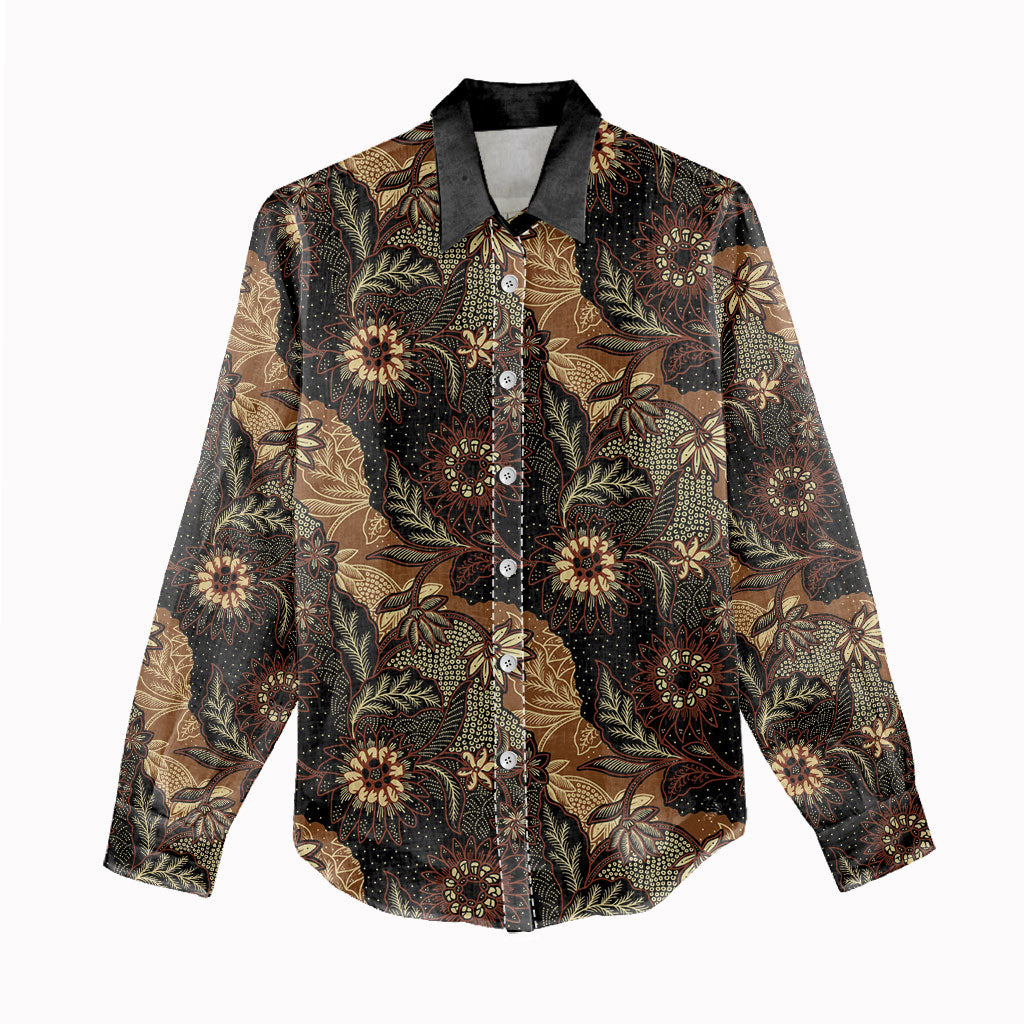 Batik Pedalaman Semen Lereng Style Women Casual Shirt Indonesian Traditional Pattern