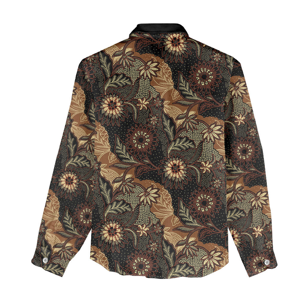 Batik Pedalaman Semen Lereng Style Women Casual Shirt Indonesian Traditional Pattern