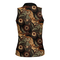 Batik Pedalaman Semen Lereng Style Women Sleeveless Polo Shirt Indonesian Traditional Pattern