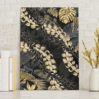 Gold Tropical Leaves Hawaii Mikioi Lei Canvas Wall Art Luxury Stylized - Polynesian Pride