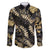 Gold Tropical Leaves Hawaii Mikioi Lei Family Matching Short Sleeve Bodycon Dress and Hawaiian Shirt Luxury Stylized - Polynesian Pride