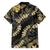 Gold Tropical Leaves Hawaii Mikioi Lei Family Matching Summer Maxi Dress and Hawaiian Shirt Luxury Stylized - Polynesian Pride