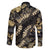 Gold Tropical Leaves Hawaii Mikioi Lei Family Matching Summer Maxi Dress and Hawaiian Shirt Luxury Stylized - Polynesian Pride