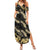 Gold Tropical Leaves Hawaii Mikioi Lei Family Matching Summer Maxi Dress and Hawaiian Shirt Luxury Stylized - Polynesian Pride