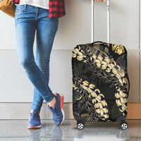 Gold Tropical Leaves Hawaii Mikioi Lei Luggage Cover Luxury Stylized - Polynesian Pride