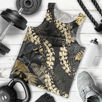 Gold Tropical Leaves Hawaii Mikioi Lei Men Tank Top Luxury Stylized - Polynesian Pride