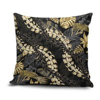 Gold Tropical Leaves Hawaii Mikioi Lei Pillow Cover Luxury Stylized LT01 Gold - Polynesian Pride