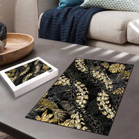 Gold Tropical Leaves Hawaii Mikioi Lei Puzzle Luxury Stylized - Polynesian Pride