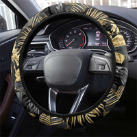 Gold Tropical Leaves Hawaii Mikioi Lei Steering Wheel Cover Luxury Stylized - Polynesian Pride