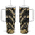 Gold Tropical Leaves Hawaii Mikioi Lei Tumbler With Handle Luxury Stylized - Polynesian Pride