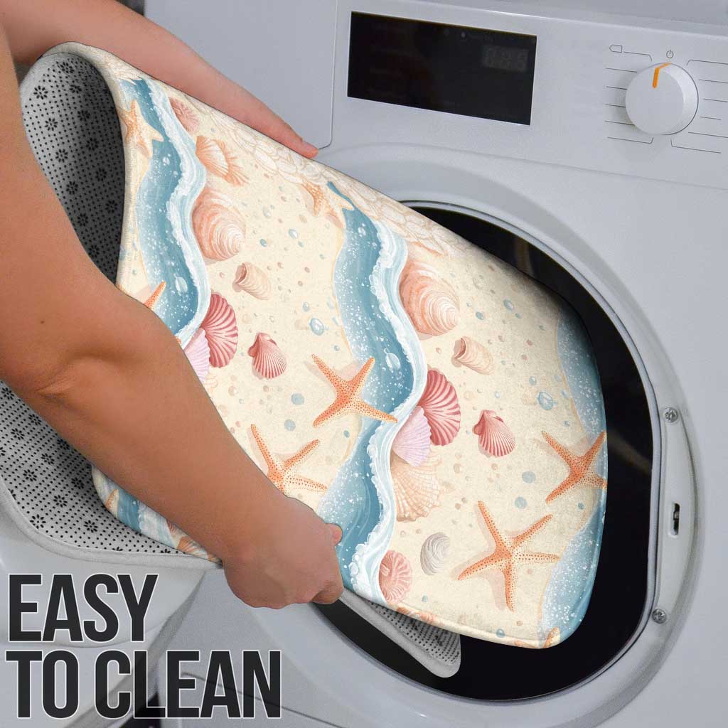 Beige Hawaii Lei Seashells Starfish Bathroom Set Sandy Sylized - Polynesian Pride