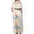 Beige Hawaii Lei Seashells Starfish Family Matching Off Shoulder Maxi Dress and Hawaiian Shirt Sandy Sylized - Polynesian Pride