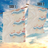 Beige Hawaii Lei Seashells Starfish Garden Flag Sandy Sylized - Polynesian Pride