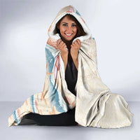 Beige Hawaii Lei Seashells Starfish Hooded Blanket Sandy Sylized - Polynesian Pride