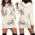 Beige Hawaii Lei Seashells Starfish Hoodie Dress Sandy Sylized - Polynesian Pride