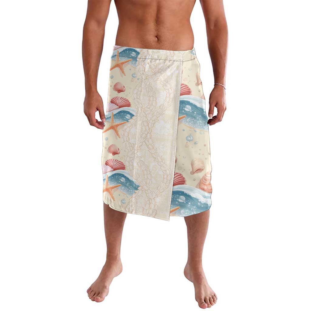 Beige Hawaii Lei Seashells Starfish Lavalava Sandy Sylized - Polynesian Pride