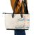 Beige Hawaii Lei Seashells Starfish Leather Tote Bag Sandy Sylized - Polynesian Pride