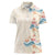 Beige Hawaii Lei Seashells Starfish Women Polo Shirt Sandy Sylized - Polynesian Pride