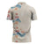 Beige Hawaii Lei Seashells Starfish Zipper Polo Shirt Sandy Sylized - Polynesian Pride