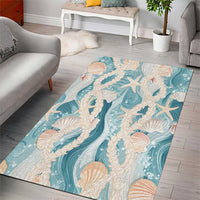 Hawaii Lei Seashells Starfish Area Rug Fresh Summer Vibe - Polynesian Pride