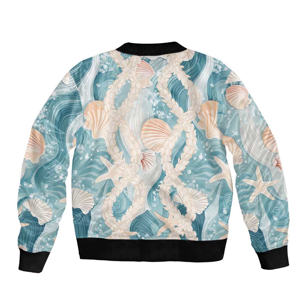 Hawaii Lei Seashells Starfish Bomber Jacket Fresh Summer Vibe LT01 - Polynesian Pride