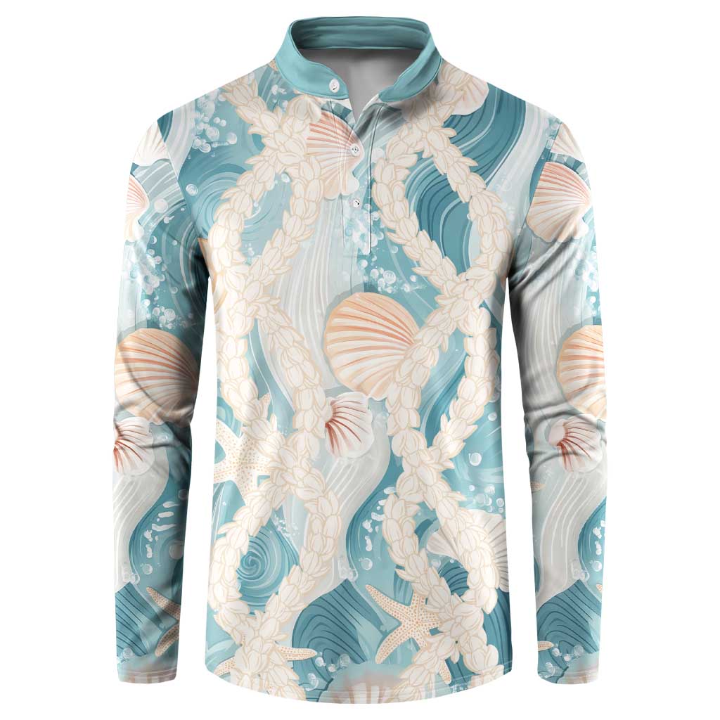 Hawaii Lei Seashells Starfish Button Sweatshirt Fresh Summer Vibe - Polynesian Pride