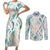 Hawaii Lei Seashells Starfish Couples Matching Short Sleeve Bodycon Dress and Long Sleeve Button Shirt Fresh Summer Vibe - Polynesian Pride