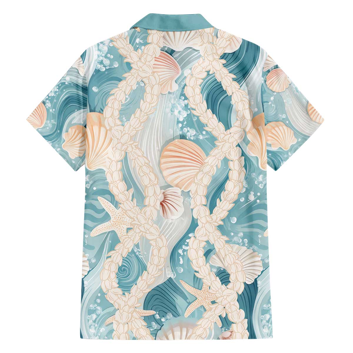 Hawaii Lei Seashells Starfish Family Matching Off The Shoulder Long Sleeve Dress and Hawaiian Shirt Fresh Summer Vibe - Polynesian Pride