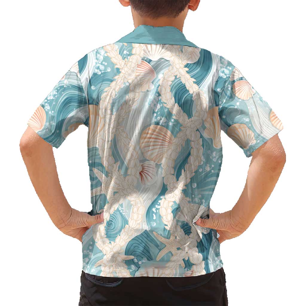 Hawaii Lei Seashells Starfish Family Matching Off Shoulder Maxi Dress and Hawaiian Shirt Fresh Summer Vibe - Polynesian Pride