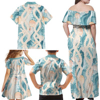 Hawaii Lei Seashells Starfish Family Matching Off Shoulder Maxi Dress and Hawaiian Shirt Fresh Summer Vibe - Polynesian Pride