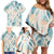 Hawaii Lei Seashells Starfish Family Matching Off Shoulder Short Dress and Hawaiian Shirt Fresh Summer Vibe - Polynesian Pride