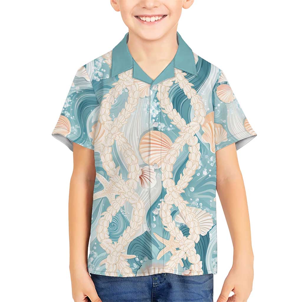 Hawaii Lei Seashells Starfish Kid Hawaiian Shirt Fresh Summer Vibe - Polynesian Pride