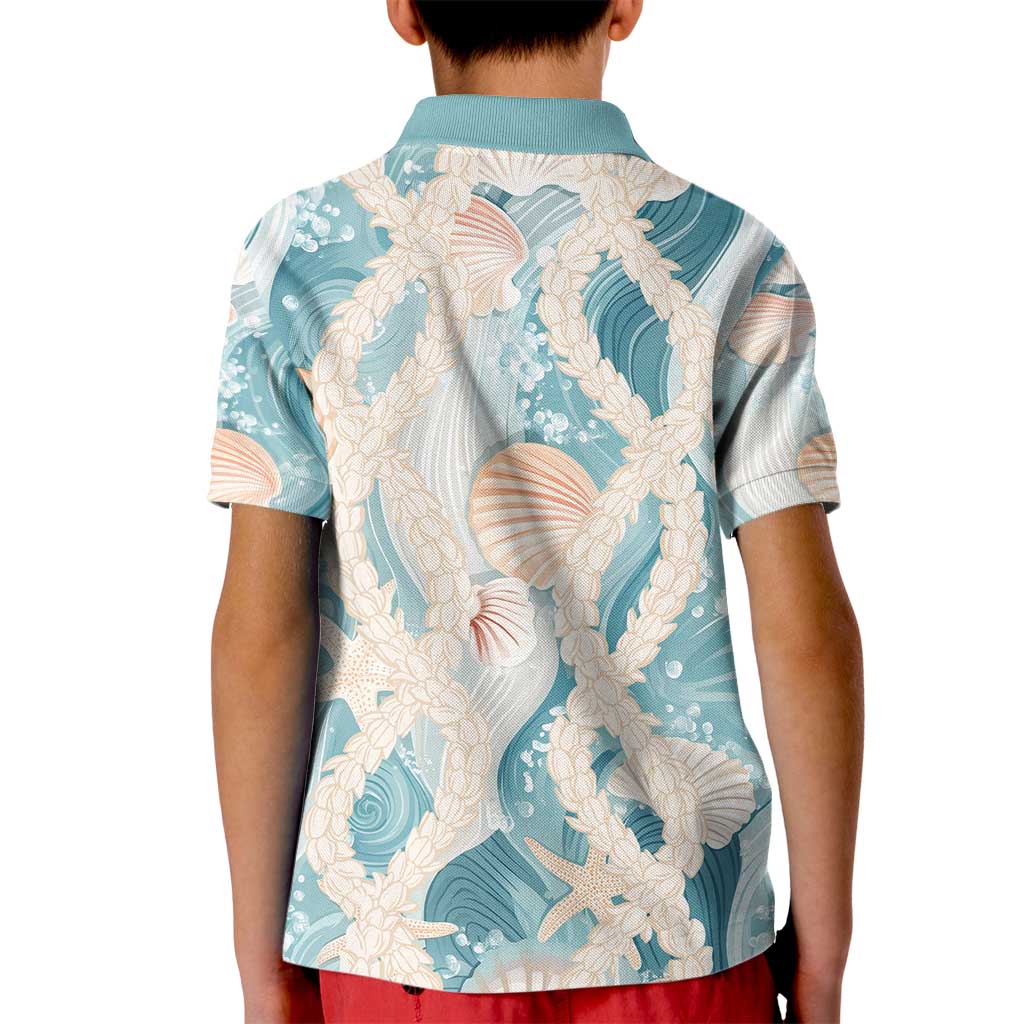 Hawaii Lei Seashells Starfish Kid Polo Shirt Fresh Summer Vibe - Polynesian Pride
