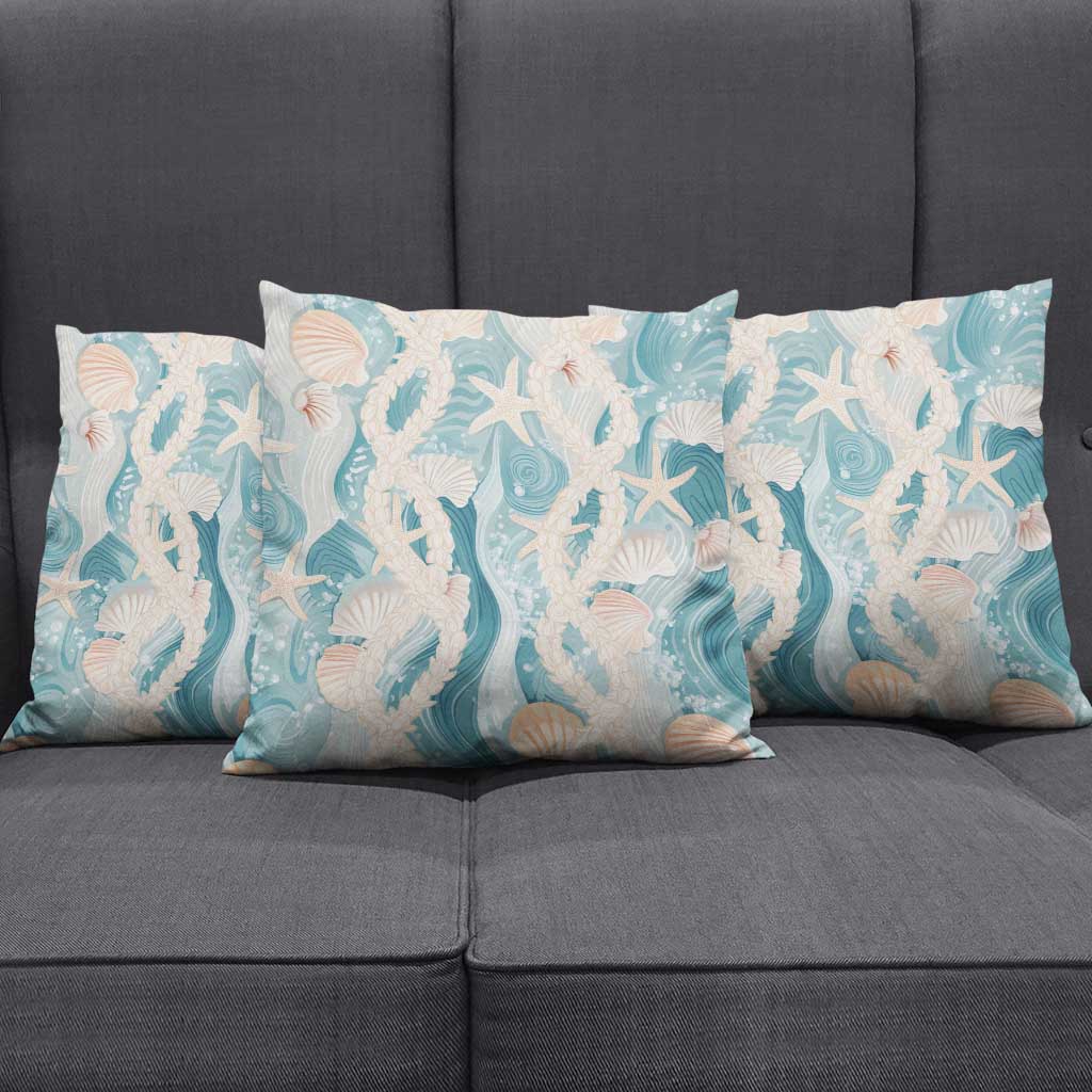 Hawaii Lei Seashells Starfish Pillow Cover Fresh Summer Vibe LT01 - Polynesian Pride