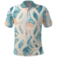 Hawaii Lei Seashells Starfish Polo Shirt Fresh Summer Vibe - Polynesian Pride