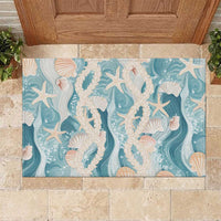 Hawaii Lei Seashells Starfish Rubber Doormat Fresh Summer Vibe - Polynesian Pride