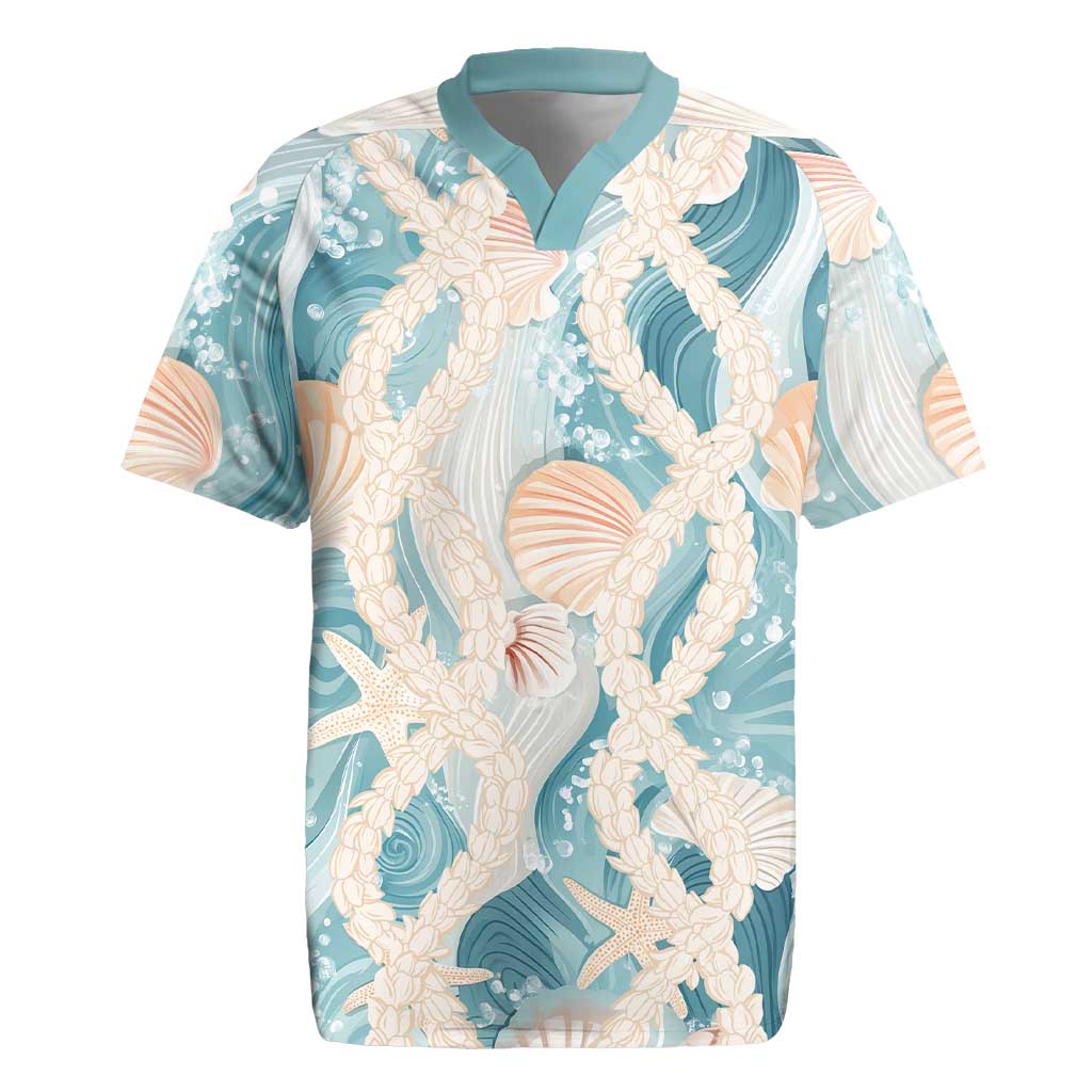 Hawaii Lei Seashells Starfish Rugby Jersey Fresh Summer Vibe - Polynesian Pride