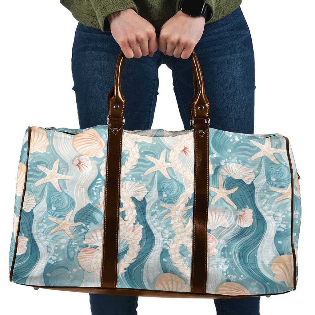 Hawaii Lei Seashells Starfish Travel Bag Fresh Summer Vibe LT01 Blue - Polynesian Pride