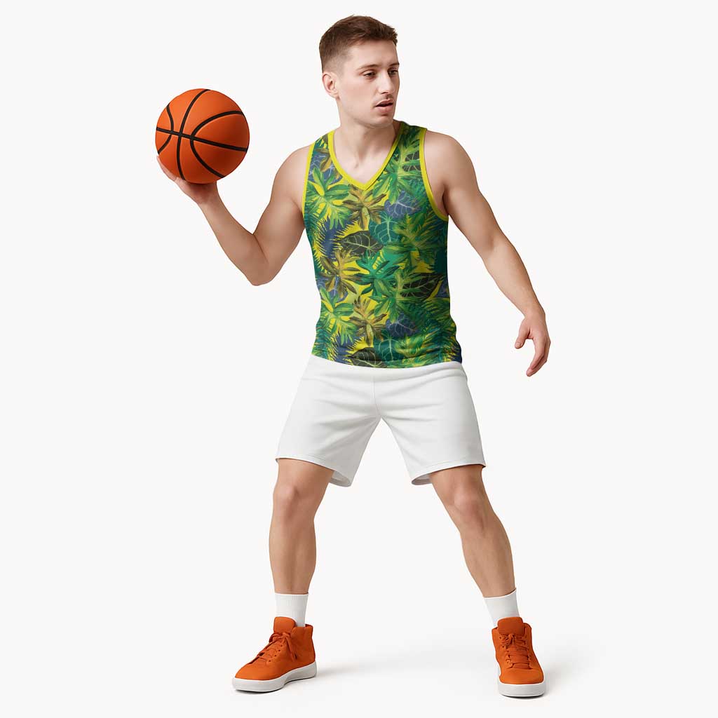 Hawaii Summer Tropical Leaves Basketball Jersey - Polynesian Pride