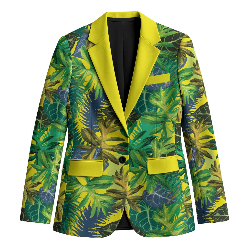 Hawaii Summer Tropical Leaves Blazer - Polynesian Pride