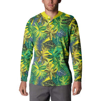 Hawaii Summer Tropical Leaves Button Sweatshirt - Polynesian Pride