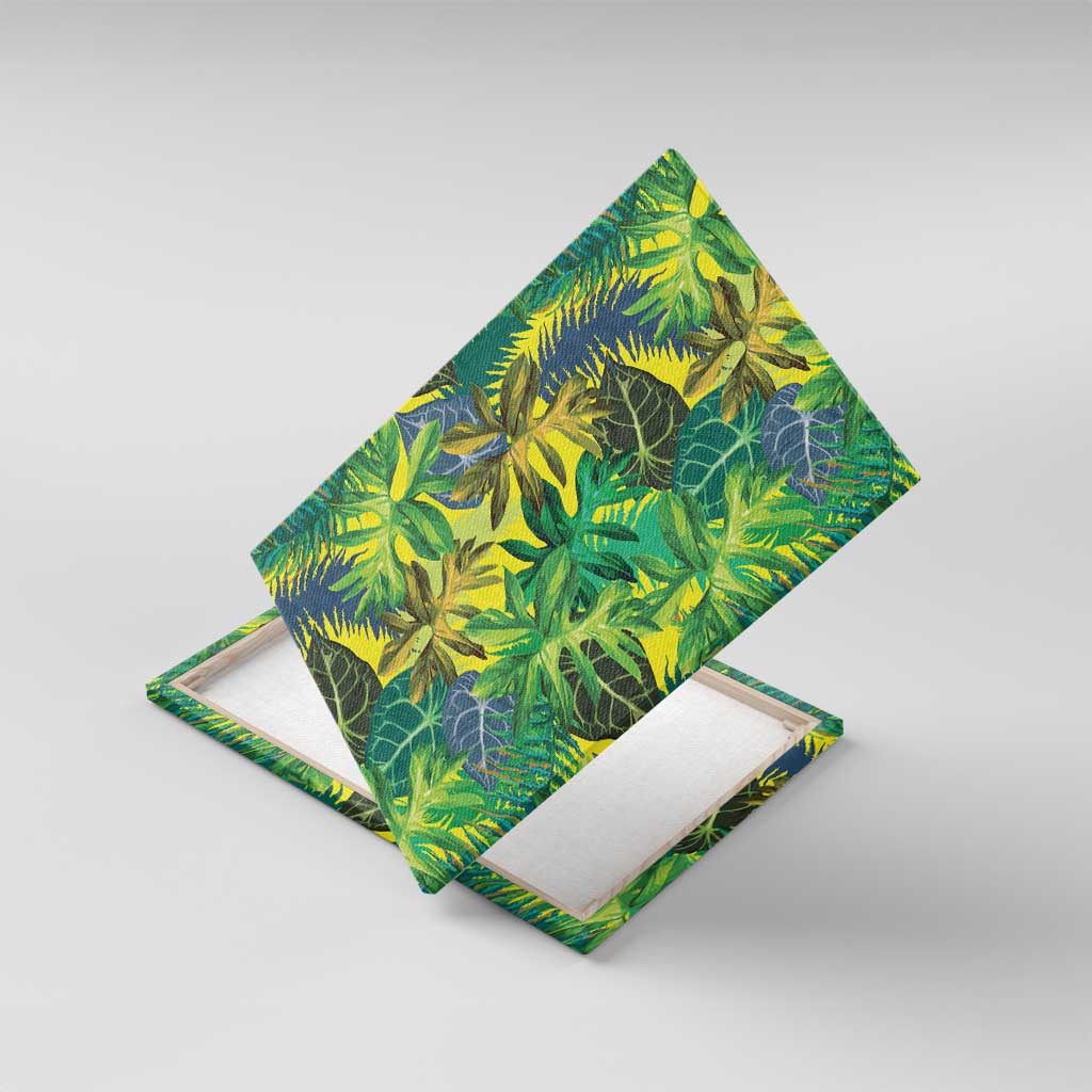 Hawaii Summer Tropical Leaves Canvas Wall Art - Polynesian Pride