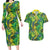 Hawaii Summer Tropical Leaves Couples Matching Long Sleeve Bodycon Dress and Hawaiian Shirt - Polynesian Pride