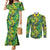 Hawaii Summer Tropical Leaves Couples Matching Mermaid Dress and Long Sleeve Button Shirt - Polynesian Pride