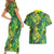 Hawaii Summer Tropical Leaves Couples Matching Short Sleeve Bodycon Dress and Hawaiian Shirt - Polynesian Pride