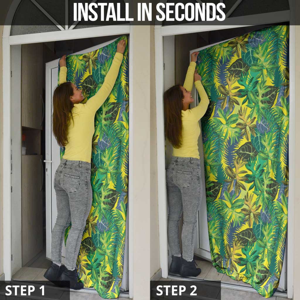 Hawaii Summer Tropical Leaves Door Cover - Polynesian Pride