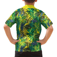 Hawaii Summer Tropical Leaves Family Matching Short Sleeve Bodycon Dress and Hawaiian Shirt - Polynesian Pride