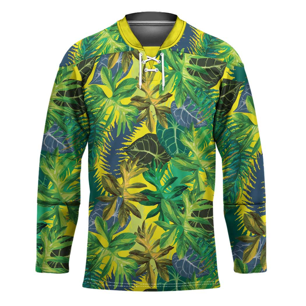 Hawaii Summer Tropical Leaves Hockey Jersey - Polynesian Pride